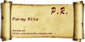 Paray Rita névjegykártya